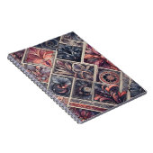 Dunkle Romance Burgund Art Deco Blumen Sommer Notizblock (Rechte Seite)