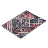 Dunkle Romance Burgund Art Deco Blumen Sommer Notizblock (Linke Seite)