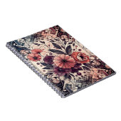 Dunkle Romance Burgund Art Deco Blumen Sommer Notizblock (Rechte Seite)