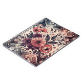 Dunkle Romance Burgund Art Deco Blumen Sommer Notizblock (Linke Seite)