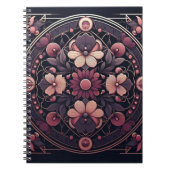 Dunkle Romance Burgund Art Deco Blumen Sommer Notizblock (Vorderseite)