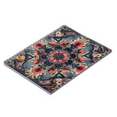 Dunkle Romance Burgund Art Deco Blumen Sommer Notizblock (Linke Seite)