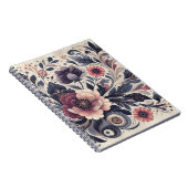 Dunkle Romance Burgund Art Deco Blumen Sommer Notizblock (Rechte Seite)