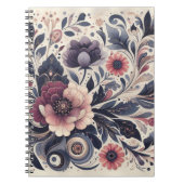 Dunkle Romance Burgund Art Deco Blumen Sommer Notizblock (Vorderseite)