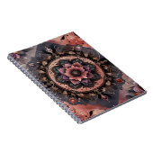 Dunkle Romance Burgund Art Deco Blumen Sommer Notizblock (Rechte Seite)