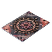 Dunkle Romance Burgund Art Deco Blumen Sommer Notizblock (Linke Seite)