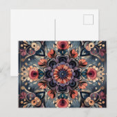 Dunkle Romance Burgund Art Deco Blumen Sommer Postkarte (Vorne/Hinten)