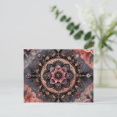 Dunkle Romance Burgund Art Deco Blumen Sommer Postkarte (Stehend Vorderseite)