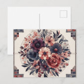 Dunkle Romance Burgund Art Deco Blumen Sommer Postkarte (Vorne/Hinten)