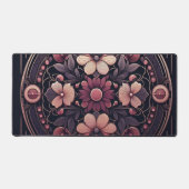 Dunkle Romance Burgund Art Deco Blumen Sommer Schreibtischunterlage (Vorderseite)