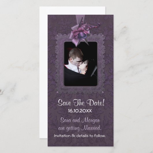 Dunkle Romance Hochzeit speichern das Datum Save The Date (Vorne/Hinten)