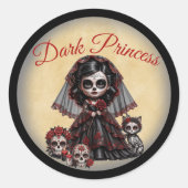 Dunkle Romantik _ Dunkle Prinzessin Runder Aufkleber (Vorderseite)