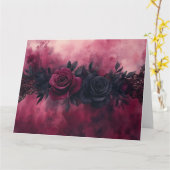 Dunkle Romantik: Gotische Rose und Spitzendesign Karte (Gelbe Blume)