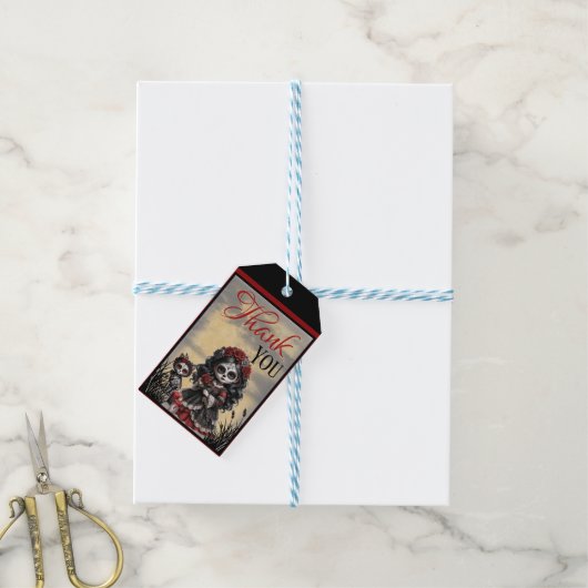 Dunkle Romantik_ Krimsonrose Geschenkanhänger (Mit Garn)