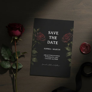 Dunkle Romantik Rote Rose Gothic Hochzeit Merken S Einladung