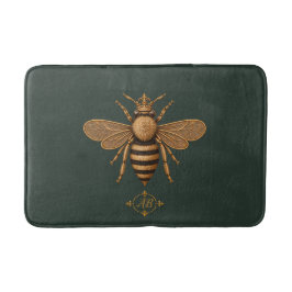 Dunkle Romantik Royal Bee | Tiefes Waldgrün Badematte