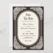 Dunkle Romantik viktorianische Spitze Save The Date (Vorderseite)