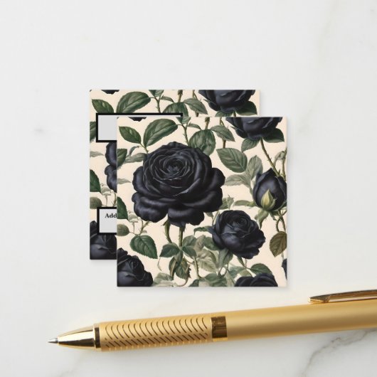 **"Dunkle Romantik: Vintage schwarze Rose"*** Begleitkarte (Vorderseite/Rückseite Beispiel)
