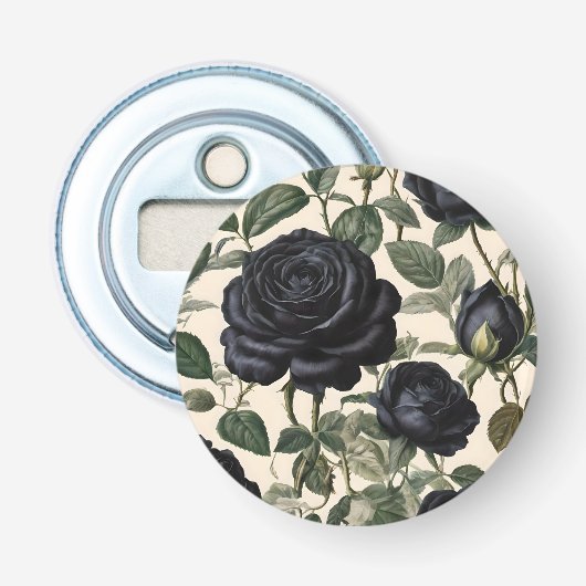 **"Dunkle Romantik: Vintage schwarze Rose"*** Flaschenöffner (Vorderseite)