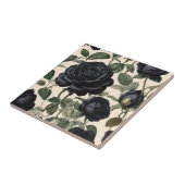 **"Dunkle Romantik: Vintage schwarze Rose"*** Fliese (Seite)