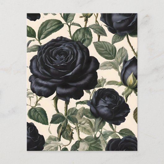 **"Dunkle Romantik: Vintage schwarze Rose"*** Flyer (Vorne)