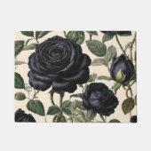 **"Dunkle Romantik: Vintage schwarze Rose"*** Fußmatte (Vorderseite)
