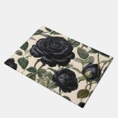**"Dunkle Romantik: Vintage schwarze Rose"*** Fußmatte (Schrägansicht)
