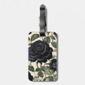 **"Dunkle Romantik: Vintage schwarze Rose"*** Gepäckanhänger (Rückseite vertikal)