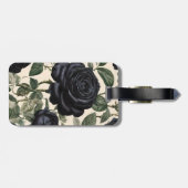 **"Dunkle Romantik: Vintage schwarze Rose"*** Gepäckanhänger (Rückseite horizontal)