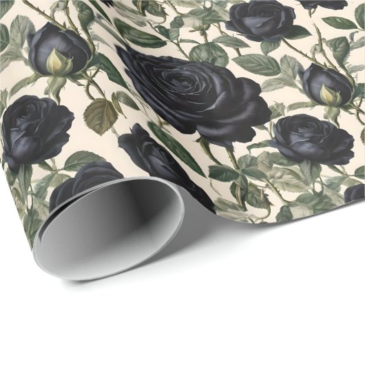**"Dunkle Romantik: Vintage schwarze Rose"*** Geschenkpapier (Rolleneckpunkt)
