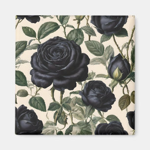 **"Dunkle Romantik: Vintage schwarze Rose"*** Magnet