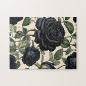 **"Dunkle Romantik: Vintage schwarze Rose"*** Puzzle (Horizontal)