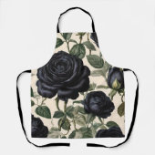 **"Dunkle Romantik: Vintage schwarze Rose"*** Schürze (Vorderseite)