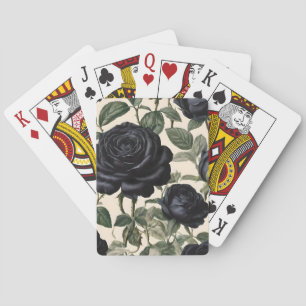 **"Dunkle Romantik: Vintage schwarze Rose"*** Spielkarten