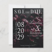 Dunkle Romantische Elegante Zeitschrift Foto Save The Date (Vorderseite)