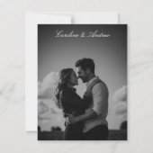 Dunkle Romantische Elegante Zeitschrift Foto Save The Date (Rückseite)