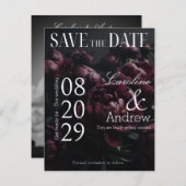 Dunkle Romantische Elegante Zeitschrift Foto Save The Date (Vorne/Hinten)