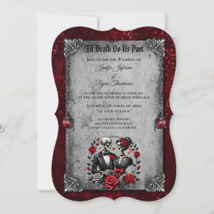 Dunkle romantische florale gothische Hochzeitseinl Einladung