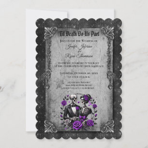Dunkle romantische florale gotische Hochzeitseinla Einladung