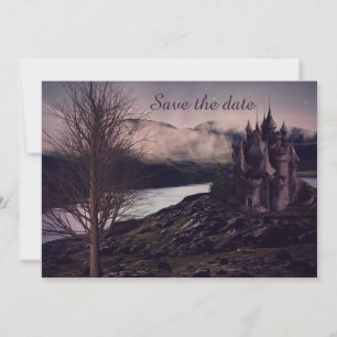 Dunkle romantische gotische Burg Save The Date