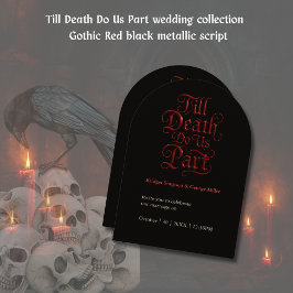 Dunkle romantische Hochzeit - bis zum Tod tun uns  Einladung
