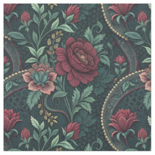 Dunkle romantische Rosen gotisches florales Filigr Stoff