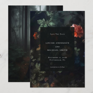 Dunkle Romantische Stimmung Blumen Hochzeitsfoto Save The Date