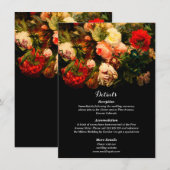 Dunkle romantische, stimmungsvolle, elegante Blume Begleitkarte (Vorne/Hinten)