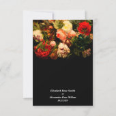 Dunkle romantische, stimmungsvolle, elegante Blume RSVP Karte (Rückseite)