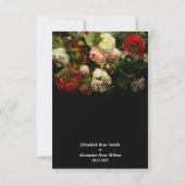 Dunkle romantische, stimmungsvolle, elegante Blume RSVP Karte (Rückseite)