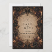 Dunkle Romanze Herbsthochzeit Save The Date (Vorderseite)