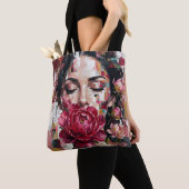 Dunkle rosa Blumen Frau Tasche (Von Nahem)