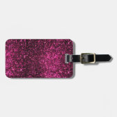 Dunkle rosa Glitzern Gepäckanhänger (Vorderseite horizontal)