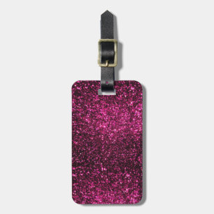 Dunkle rosa Glitzern Gepäckanhänger